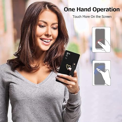 Miniatura 2 de Fiyart Funda diseñada para Samsung Galaxy Note 20 con soporte para teléfono, bonita funda protectora de cámara con correa de muñeca para mujeres y