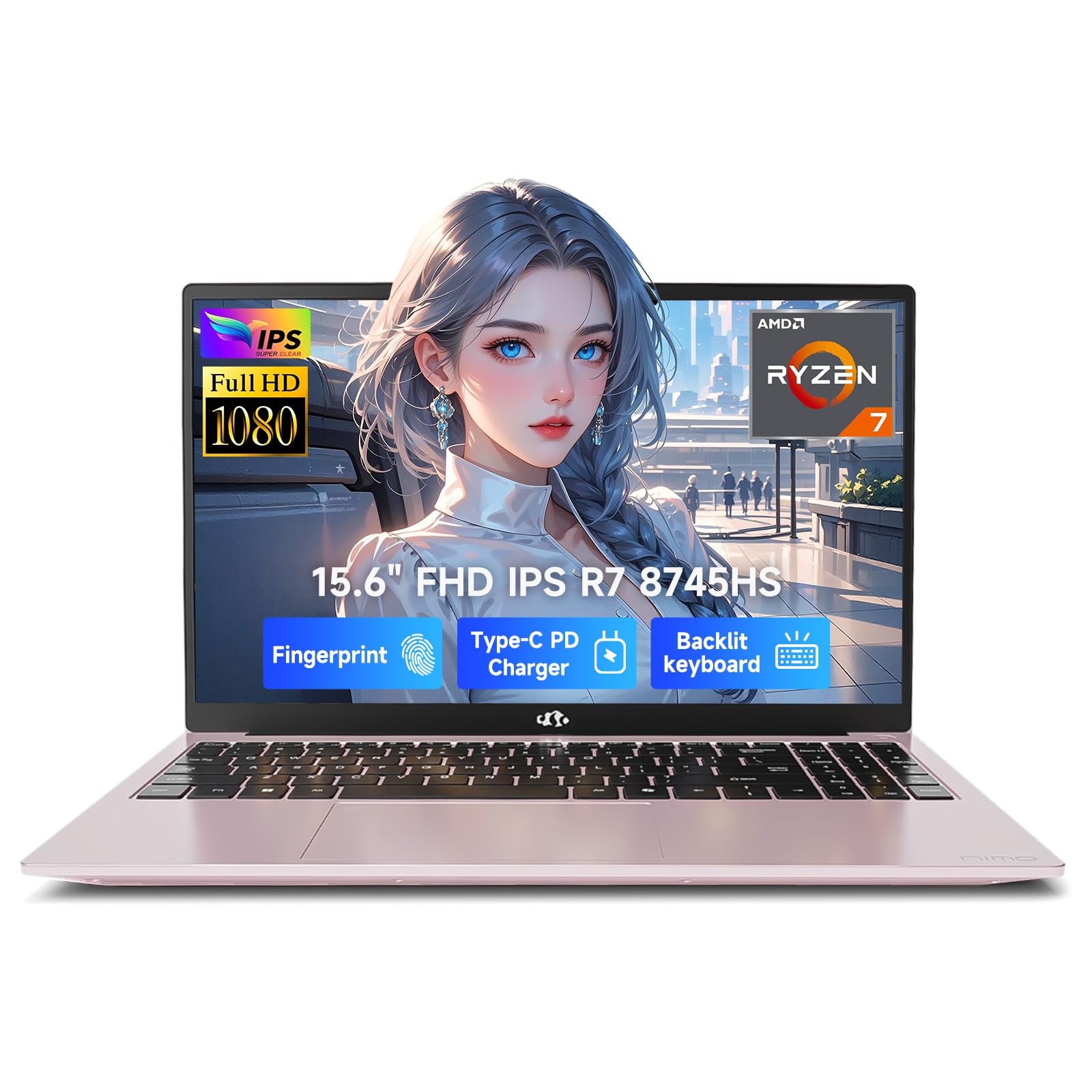 NIMO 15.6 AI-Ready Laptop, AMD R7-8745HS