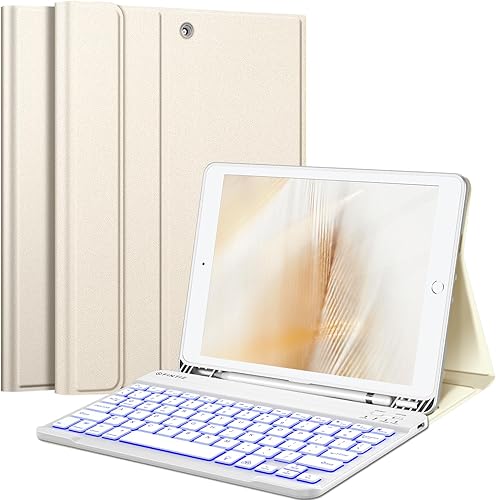 Miniatura 12 de FINTIE - Funda con teclado para iPad de 9ª/8ª/7ª generación (2021/2020/2019) de 10.2 pulgadas, funda trasera de TPU suave con soporte y portalápiz