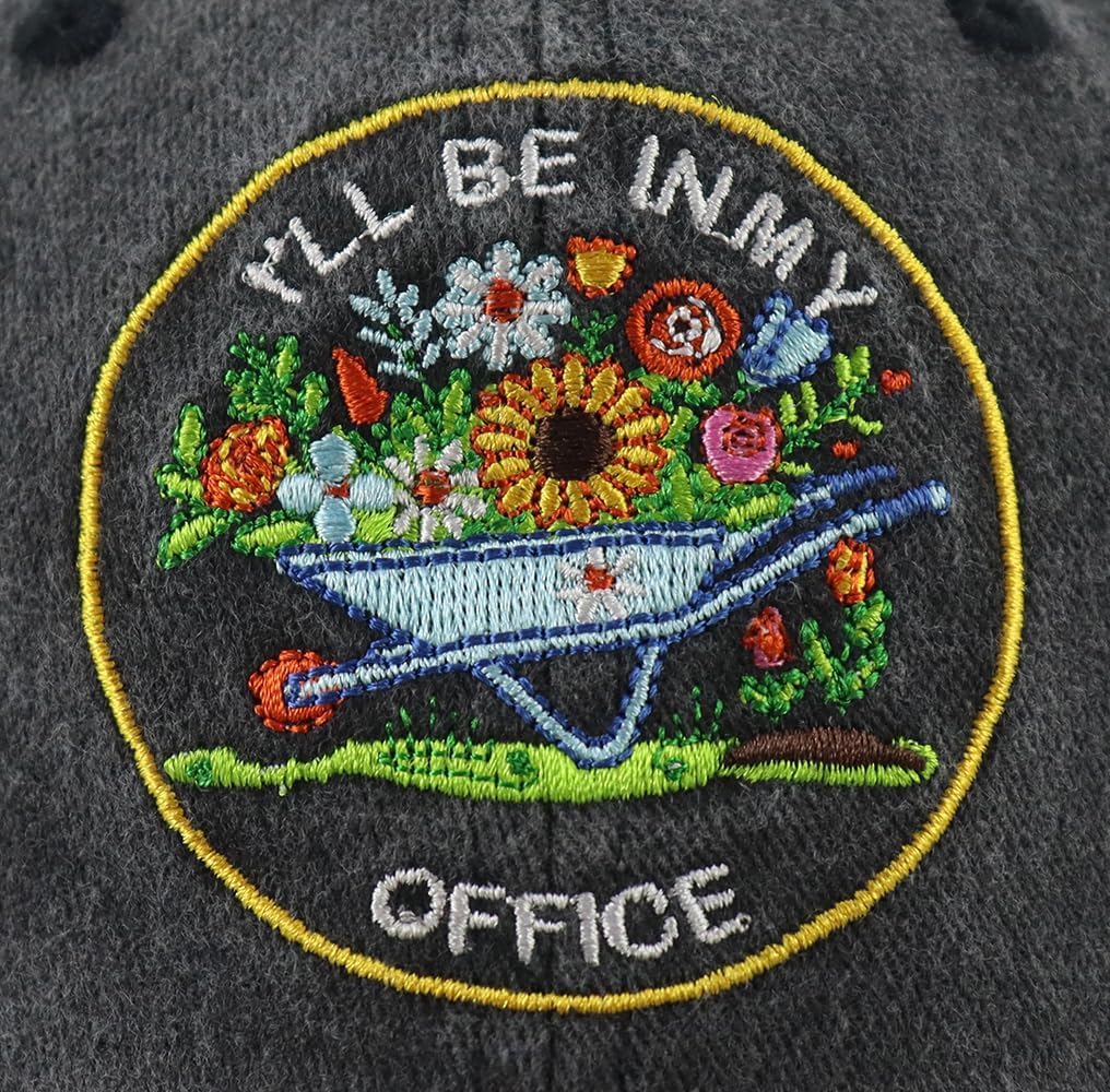 I'll Be in My Office Garden Hat for Men Women, Funny Adjustable Cotton Embroidered Gardening Plant Lovers Baseball Cap - Image 2