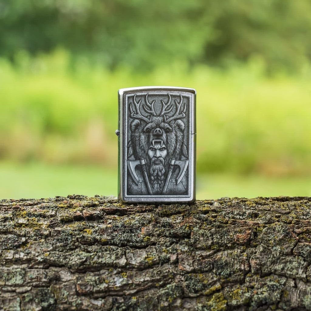 Zippo Barbarian Design Street Chrome Pocket Lighter