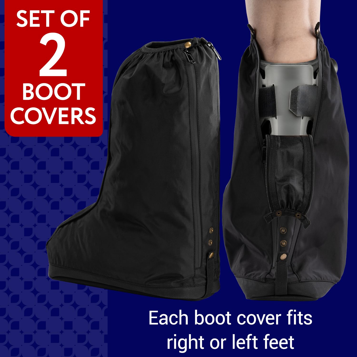 IMPRESA 2 Pack Walking Boot Cover for Foot & Ankle Brace – Medical Boot Shoe Protectors for Rain & Winter Weather – Water-Resistant Cast Cover for Foot Brace & Orthopedic Shoes – Med/Large – Unisex - Image 4