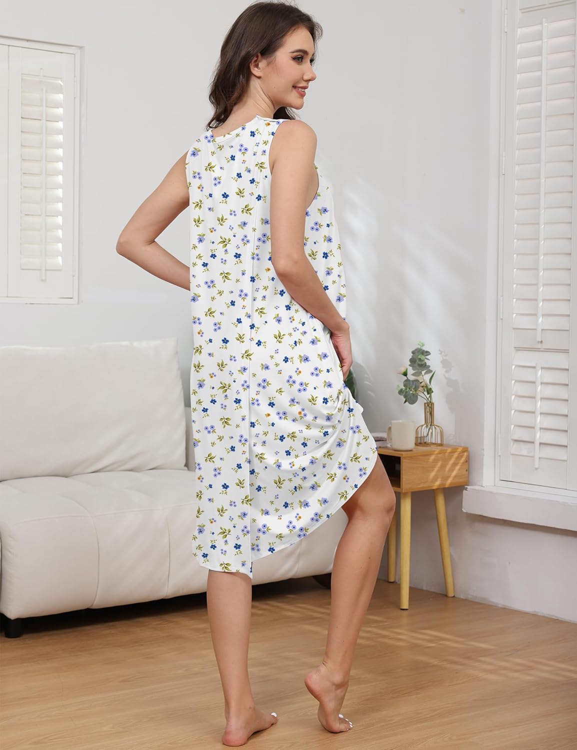 Hospital Gowns for Women Tear Away Snap Open Back Post Shoulder Surgery Sleeveless Adaptive Clothing with Pockets - Image 3