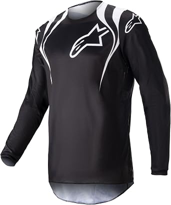 Alpinestars Men's Fluid Narin Jersey Motocross Jersey, Black/White, XS-M EU