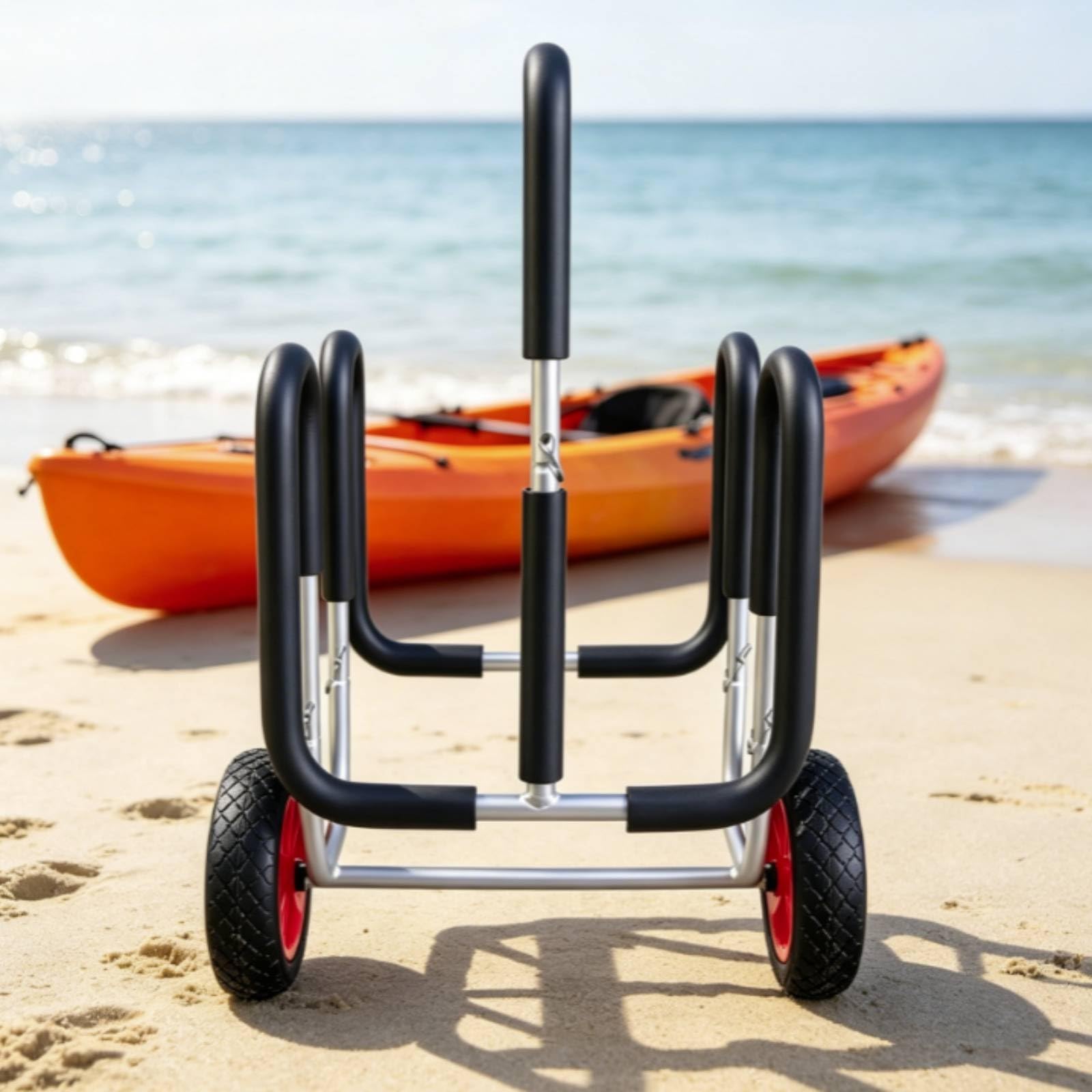 Kayak con Ruedas Terreno Remolque Práctico Vehículo Acuático para Piragüistas, istas, Playa, Puerto, 05S Verde para Terreno Plano - Capacidad 30KG