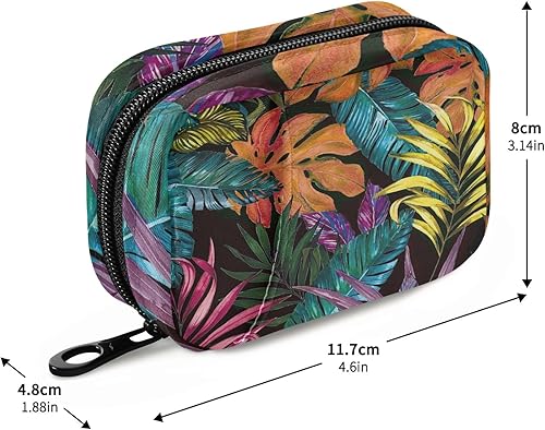 Miniatura 3 de Pastillero de hojas de palma de 7 días bolsa organizadora de pastillas de viaje con cremallera funda semanal portátil tamaño compacto para soporte