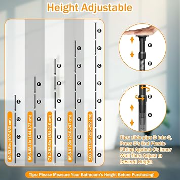 Corner Shower Caddy with Tension Pole, 4-Tier Rustproof Bathroom Organizer Shelves, No-Drill Adjustable Shower Storage Rack 42115 Inches, Space-Saving Floor Standing Shower Organizer