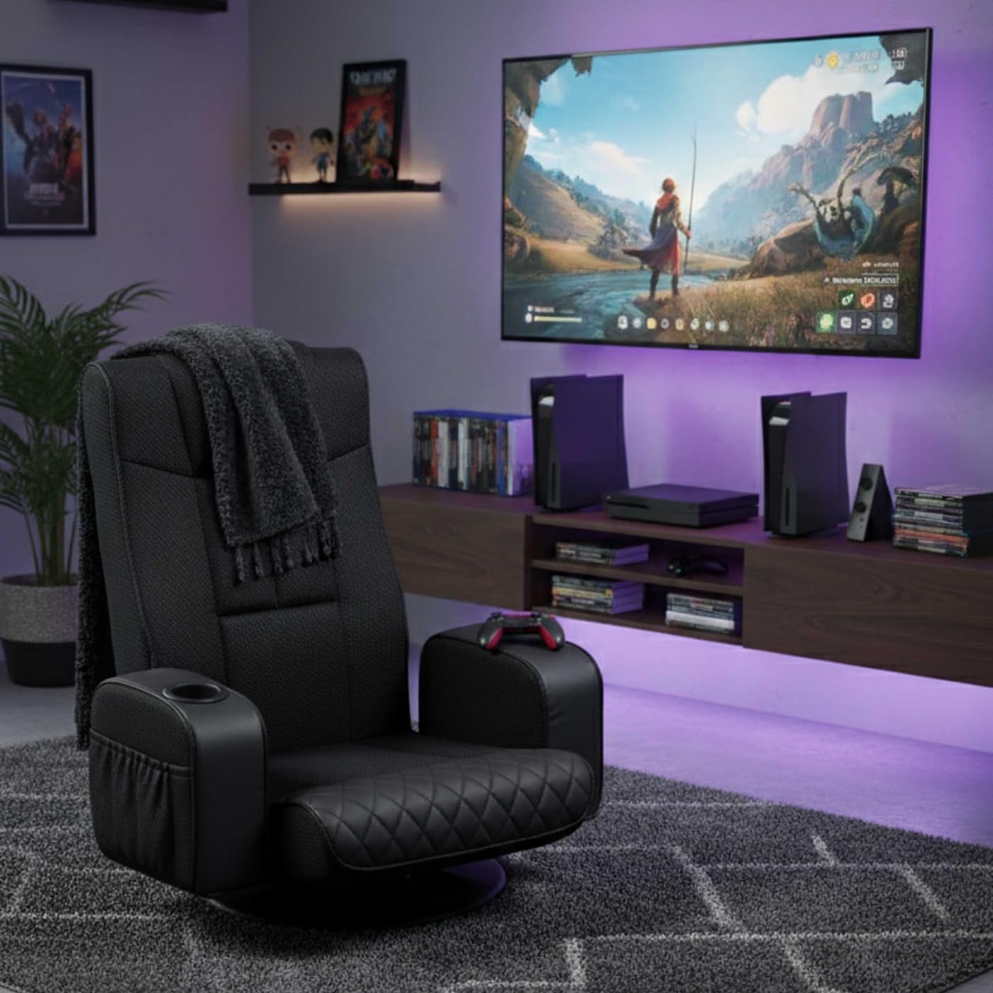 VDD Gaming – Gaming-Stuhl – Bodensessel – Schwarzer Gaming-Stuhl – Verstellbarer Bodensessel