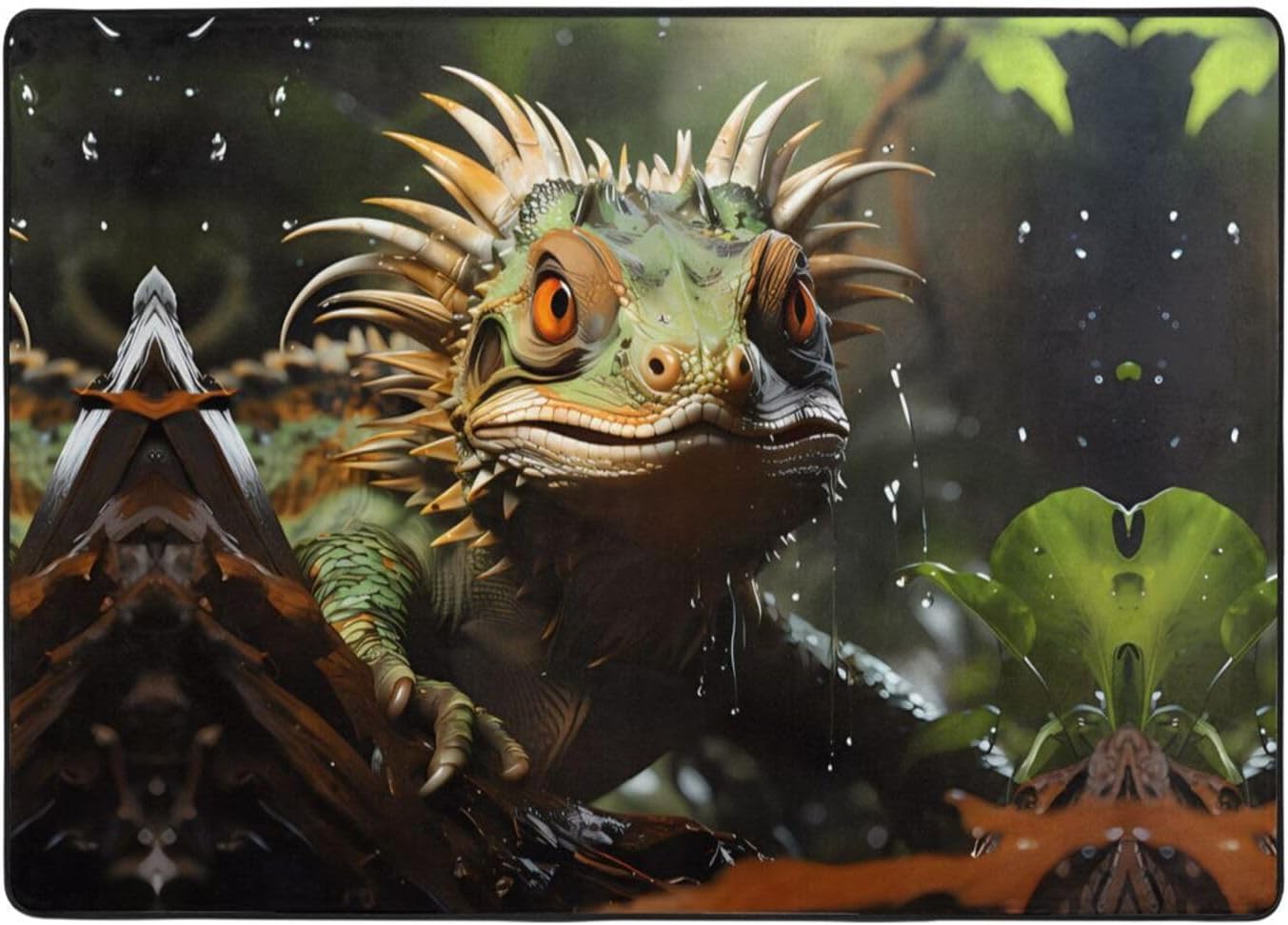 Spiny Lizards Printed Flannel Floor mat 80x58 inches for Bedroom, Living Room, Study Room Decorative Carpet