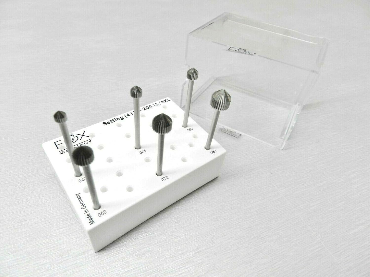 FIG 413 Jewelry Setting Burs Jewelers Stone Setting Bur 040-080 Large 6 PC Set