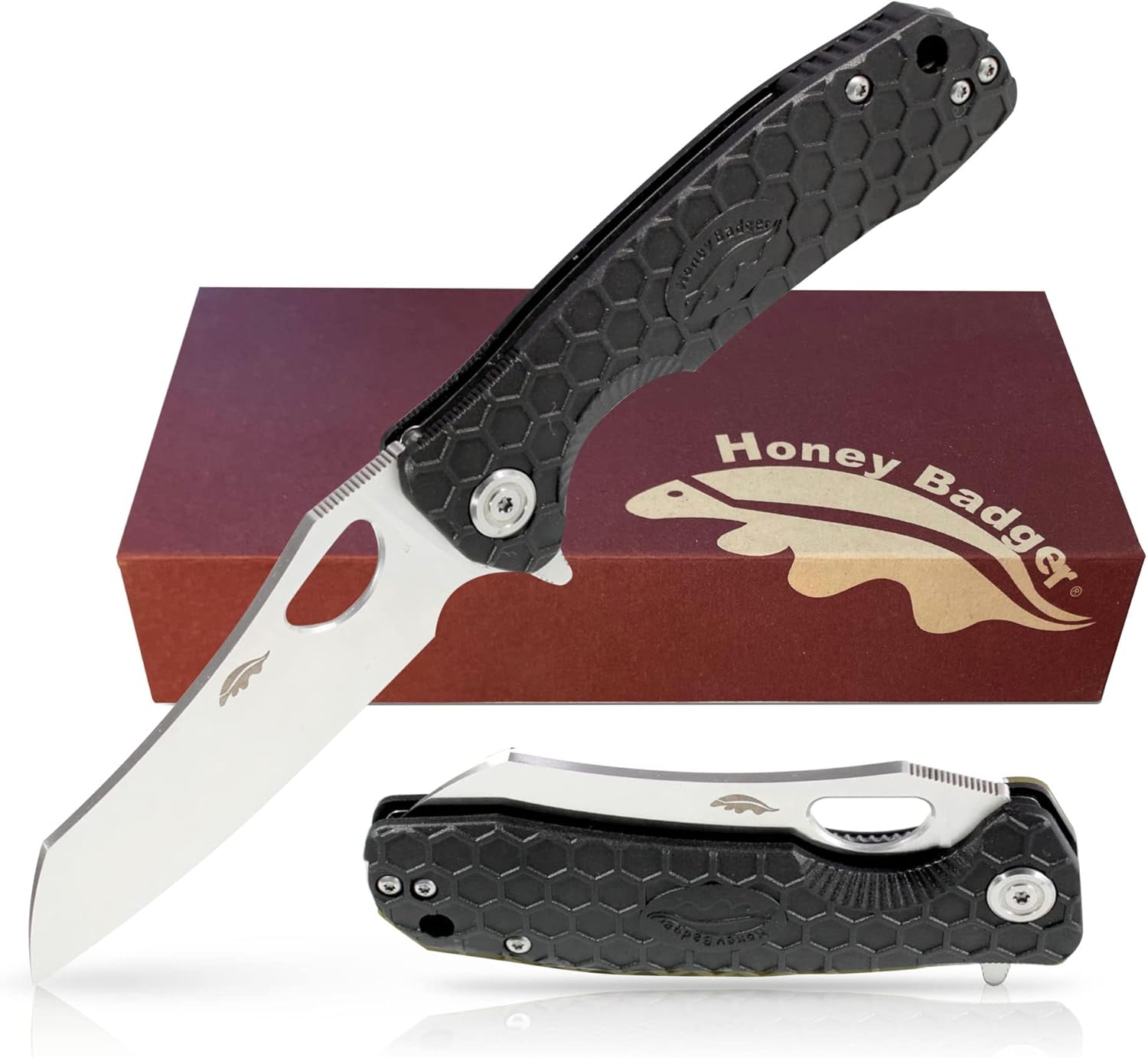 Honey Badger Knives Replacement Pocket Clip - Fits Large Honey Badger Folding Knives - Black Finish