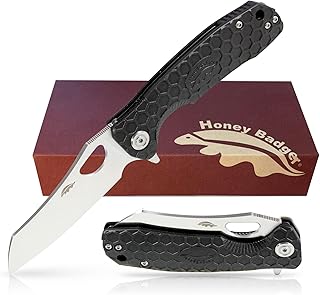 Western Active Honey Badger Knife - Flipper Wharncleaver Pocket Knife, EDC Knife, Hunting Knife with 3.6