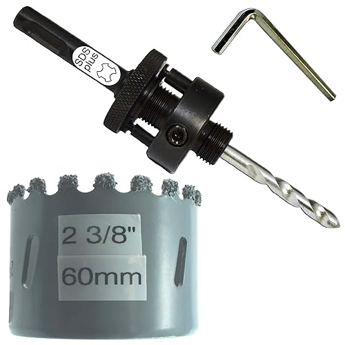 Vista 9 de Mandrin SDS Plus para sierras de agujero de hasta 1 1/4" hasta 8" con broca piloto TCT para taladrar agujeros en concreto, ladrillo y mampostería.