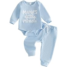 Mamas Little Miracle Baby Boy Outfit 2Pcs Fall Clothes Romper and Pants Set