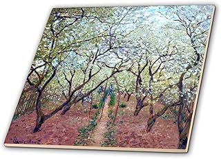 3dRose Print of Monet Painting Orchard in Bloom-Ceramic Tile, 6-inch (ct_204109_2), Multicolor