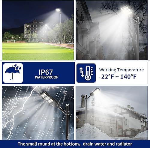Miniatura 5 de Farolas solares impermeables para exteriores con aplicación de 1000 W, 20000 mAh, luces de inundación solares con sensor de movimiento exterior, del