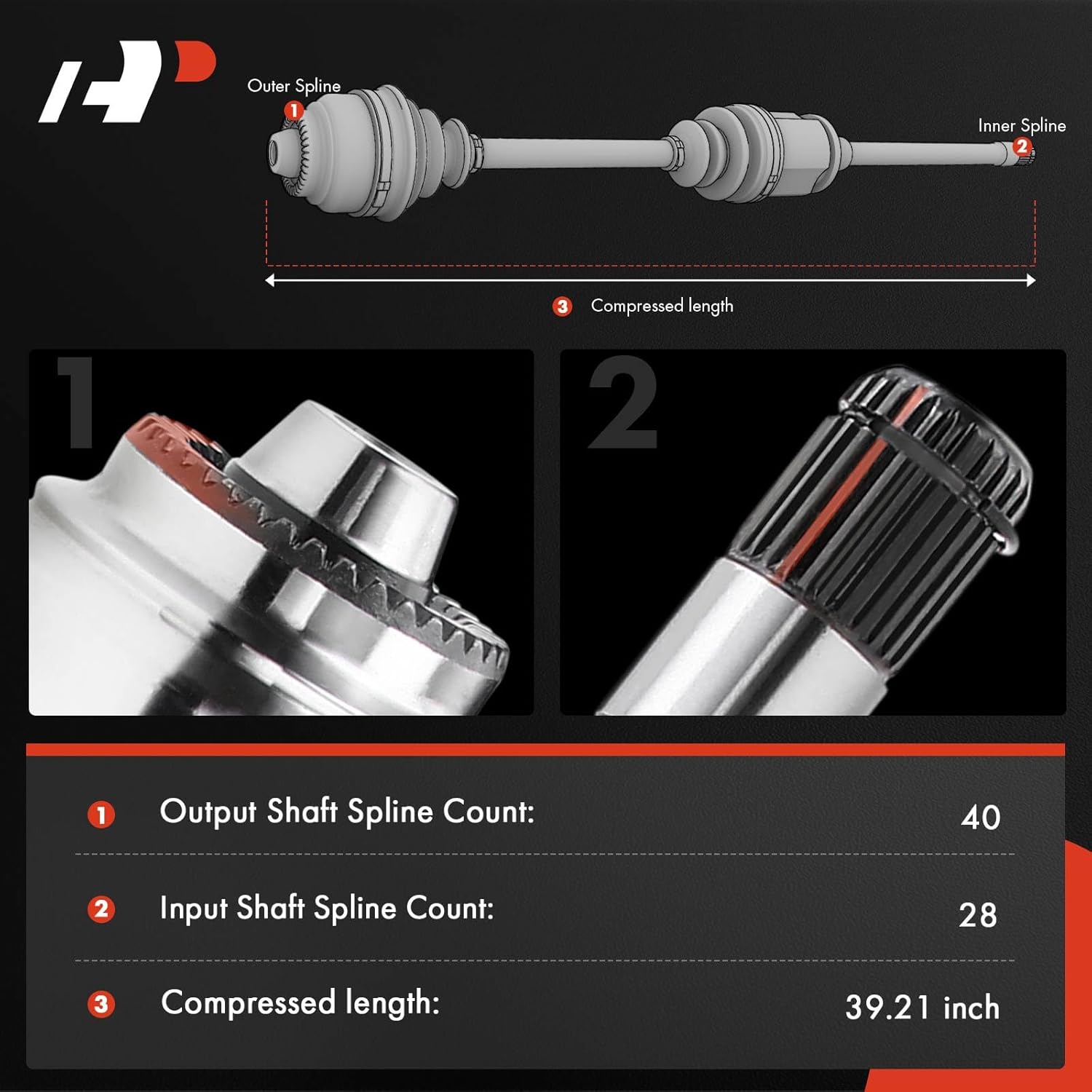 A-Premium Front Right Passenger Side CV Axle Shaft Assembly Compatible with Volvo S60 2011-2016 AWD, S80 2007-2015 AWD, V60 2015-2016 AWD, 3.0L 4.4L