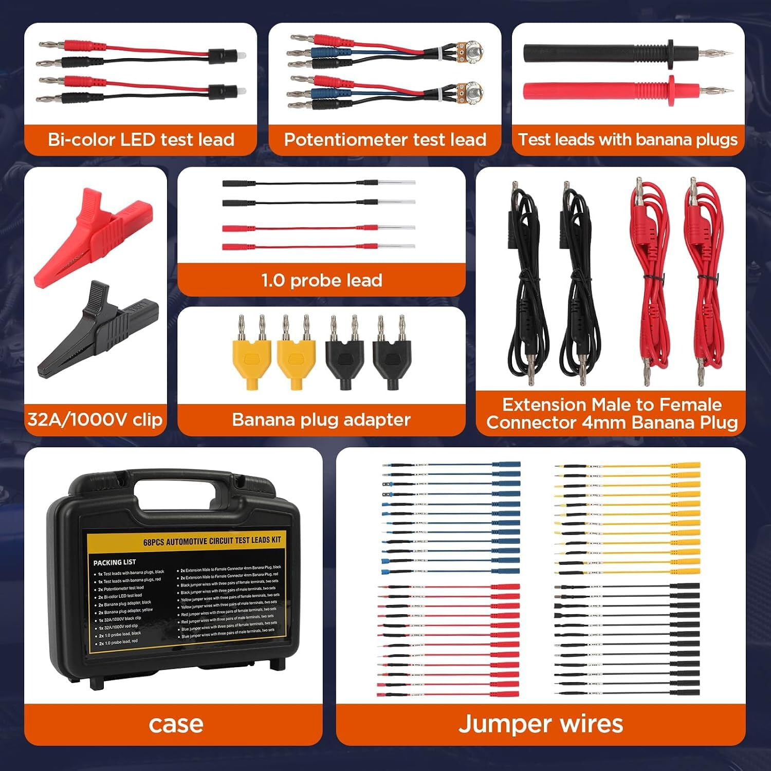 Kit de terminales de cables para automóviles y kit de herramientas