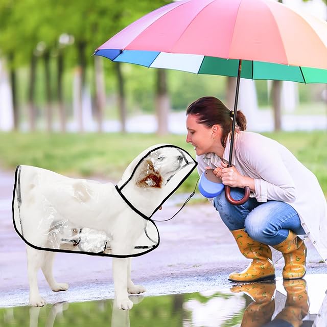 Foto 3 de 7 de PETCUTE Chaqueta Impermeable para Perros Con Capucha, Resistente a la Lluvia y al Viento