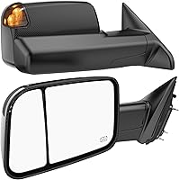 Vista 13 de Espejos de Remolque con Calefacción y Motor Ahumados Compatibles con Dodge Ram 1500 2009-2018, 2500 3500 2010-2018, Ram 1500 Classic 2019-2024 Flip