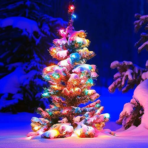 Lycklig Luces de Navidad para exteriores de 19 pies, 70 luces LED de Navidad con bombilla de vidrio perlado, luces de árbol de Navidad con