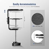 Vista 4 de NEEWER Abrazadera C resistente con columna de montaje para soporte de luz, abrazadera de escritorio de metal ajustable con tornillos de 1/4" 3/8