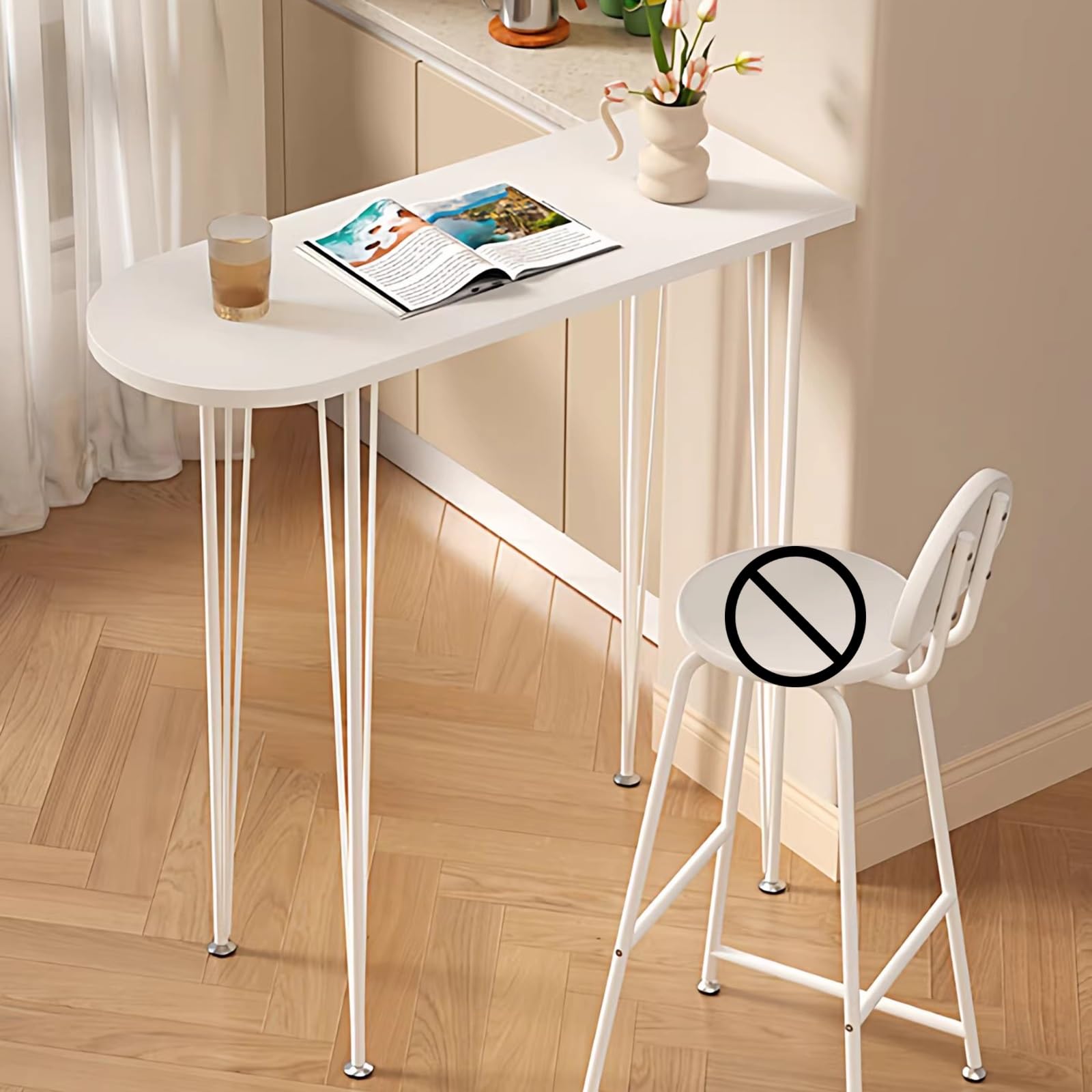 Table de bar étroite et longue pour balcon et cuisine conviviale