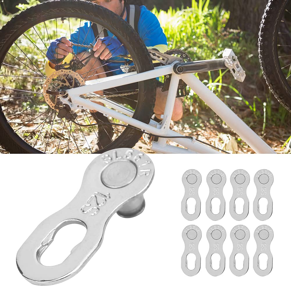 Premium Steel Chain Links Connectors for 12 Speed Chain, Easy Install and Maintain, Suitable for Mountain and Road Chain (Silver)