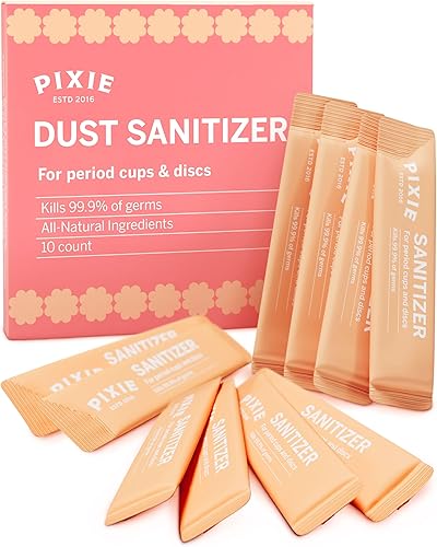 Pixie Cup Esterilizador de copa menstrual de polvo, esterilizador de disco menstrual + mata el 99.9% de los gérmenes con limpiador de vasos de