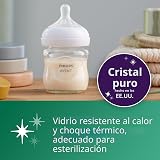 Philips Avent Biberones de vidrio natural, flujo lento, 4 onzas, sin BPA