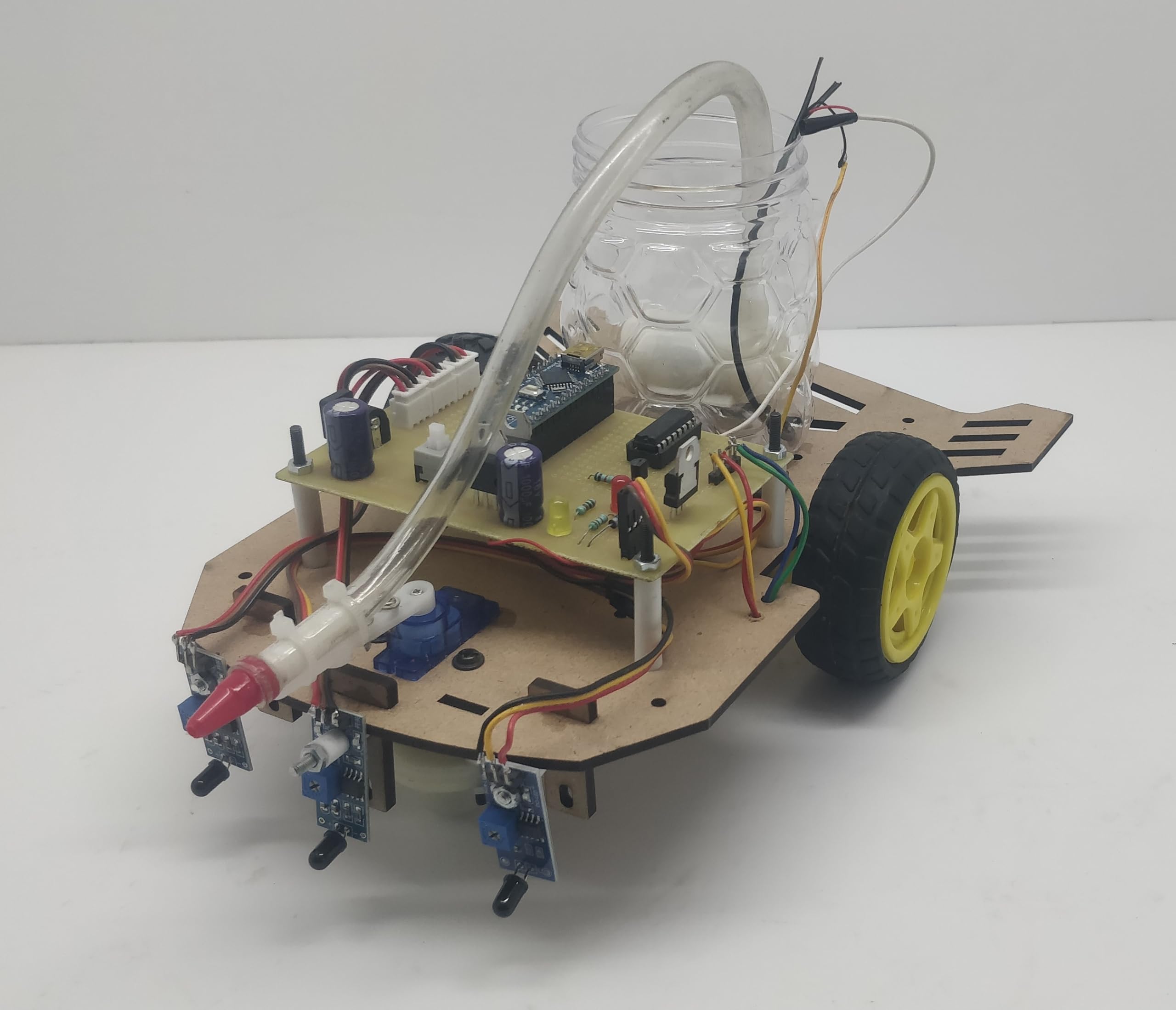 Automatic Fire Fighting Robot with Water Pump, Fire Detection Sensors, Mobile Base-image-10