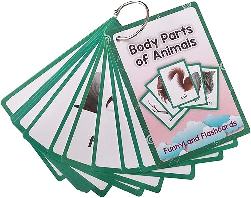 Miniatura 7 de 12 unidsset animales partes del cuerpo regalos niños tarjetas flash inglés tarjeta de bolsillo educativo aprendizaje bebé juguetes para niños
