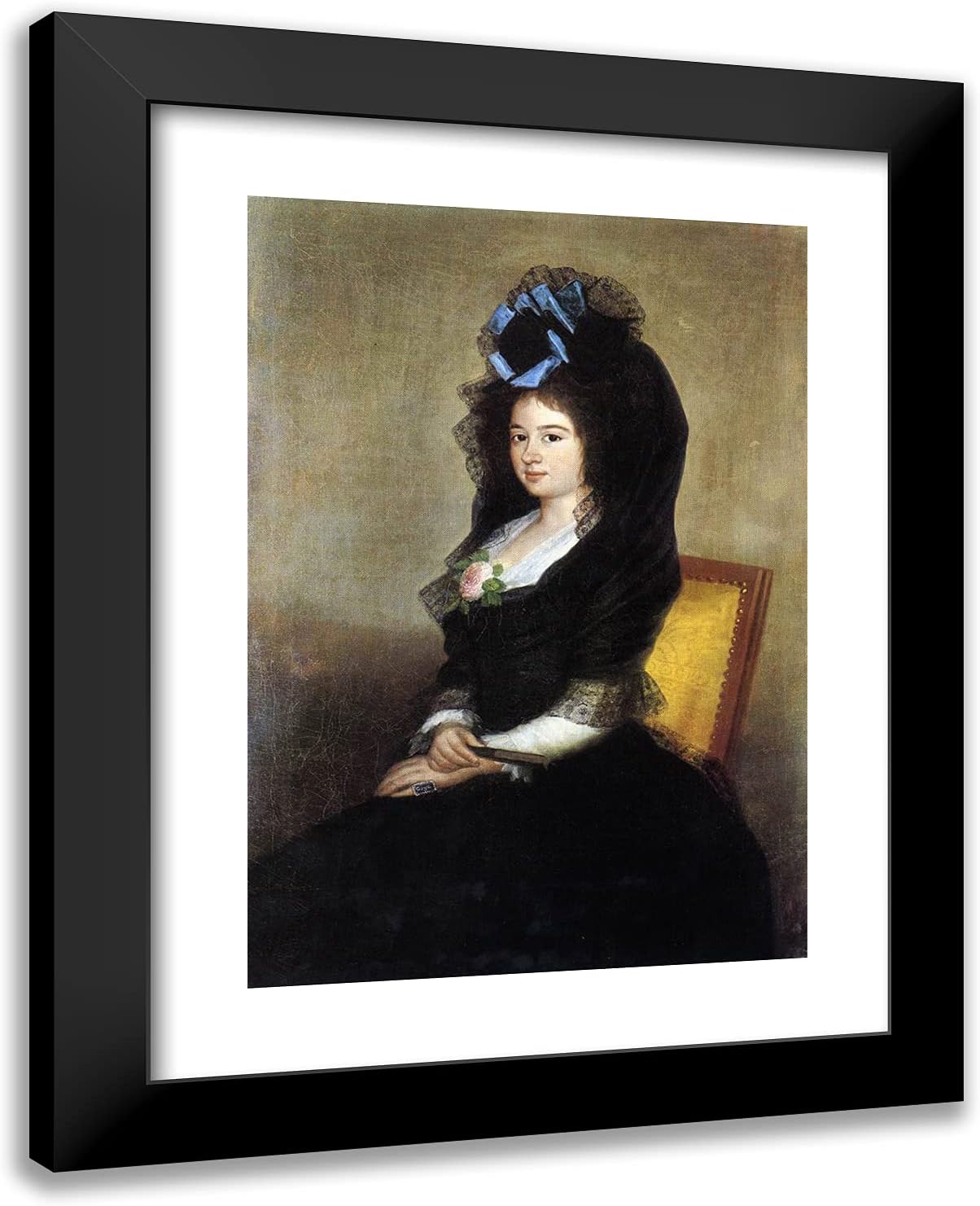 ArtDirect Goya, Francisco 19x24 Black Ornate Framed Art Print with Double Matting Titled: Dona Narcisa Baranana De Goicoechea