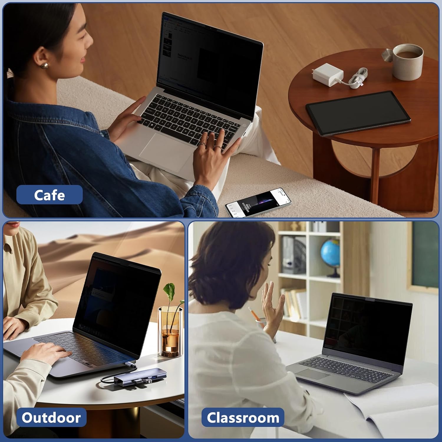 Magnetic Privacy Screen for MacBook Pro 16 Inch/16 Inch Pro Max(2021-2026, M5 M4 M3 M2 M1), Removable Privacy Laptop Shield, Anti Glare Blue Light Anti-Spy Filter for MacBook Pro 16"