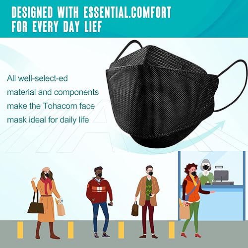 Miniatura 6 de Paquete de 50100 mascarillas KF94, máscara de color, máscara negra, máscara de 4 capas, embalaje independiente, uso diario al aire libre