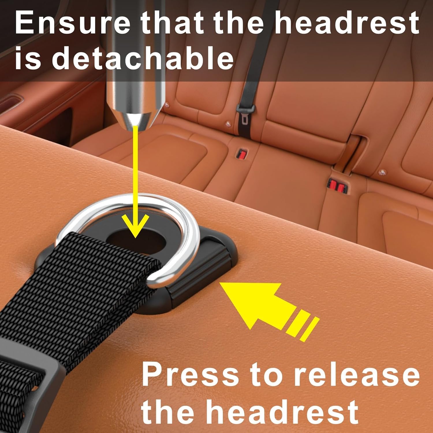 Car Headrest Hooks for Purse and Bags, 4 Pack image 5