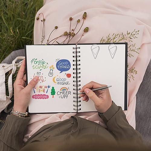 Miniatura 5 de STOBOK 40 clips de papel grandes, clips de metal para marcapáginas, planificador de libros, precioso accesorio de escritorio, accesorios de la