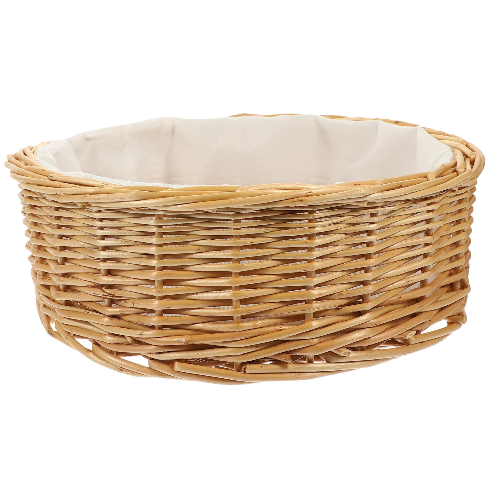 Cesta de pan de mimbre tejida y decorativa para almacenamiento de alimentos en casa