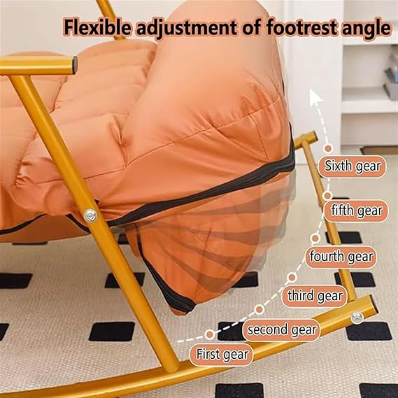Modern Comfortable Rocking Chair,Double Breathable Rocking Chair with Soft Cushion, Zero Gravity Garden Lounger,with Armrests Side Pockets,Adjustable Angle,For Bedroom, Living Room