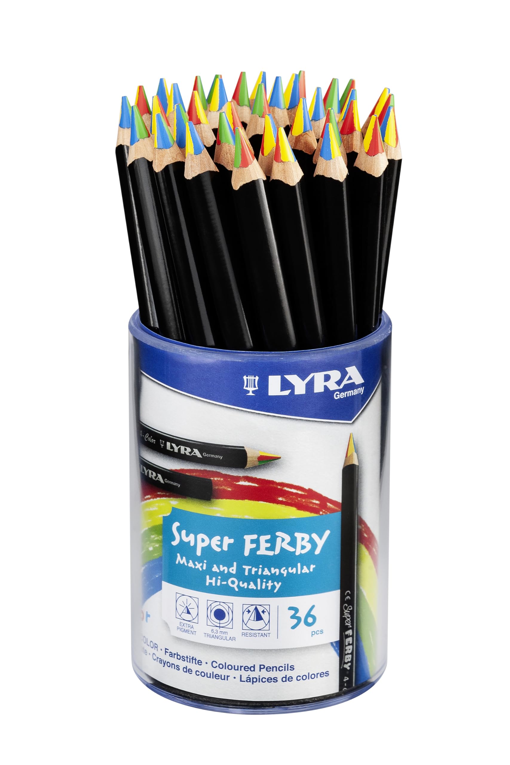 LYRA SUPER FERBY 4-color Stift, schwarz lackiert, 36er Runddose