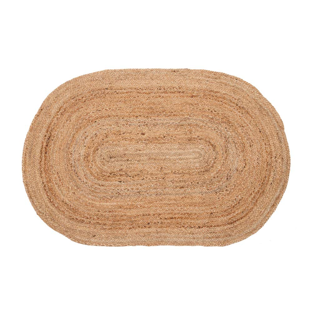 Tapis en jute ovale pour salon et salle à manger bohème