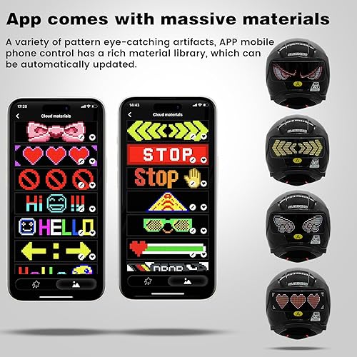 Miniatura 3 de Full Face Motorcycle Helmet - DOT Approved, App Programmable Rear Display, USB Charging, Adult Dirt Bike Helmet for Men & Women