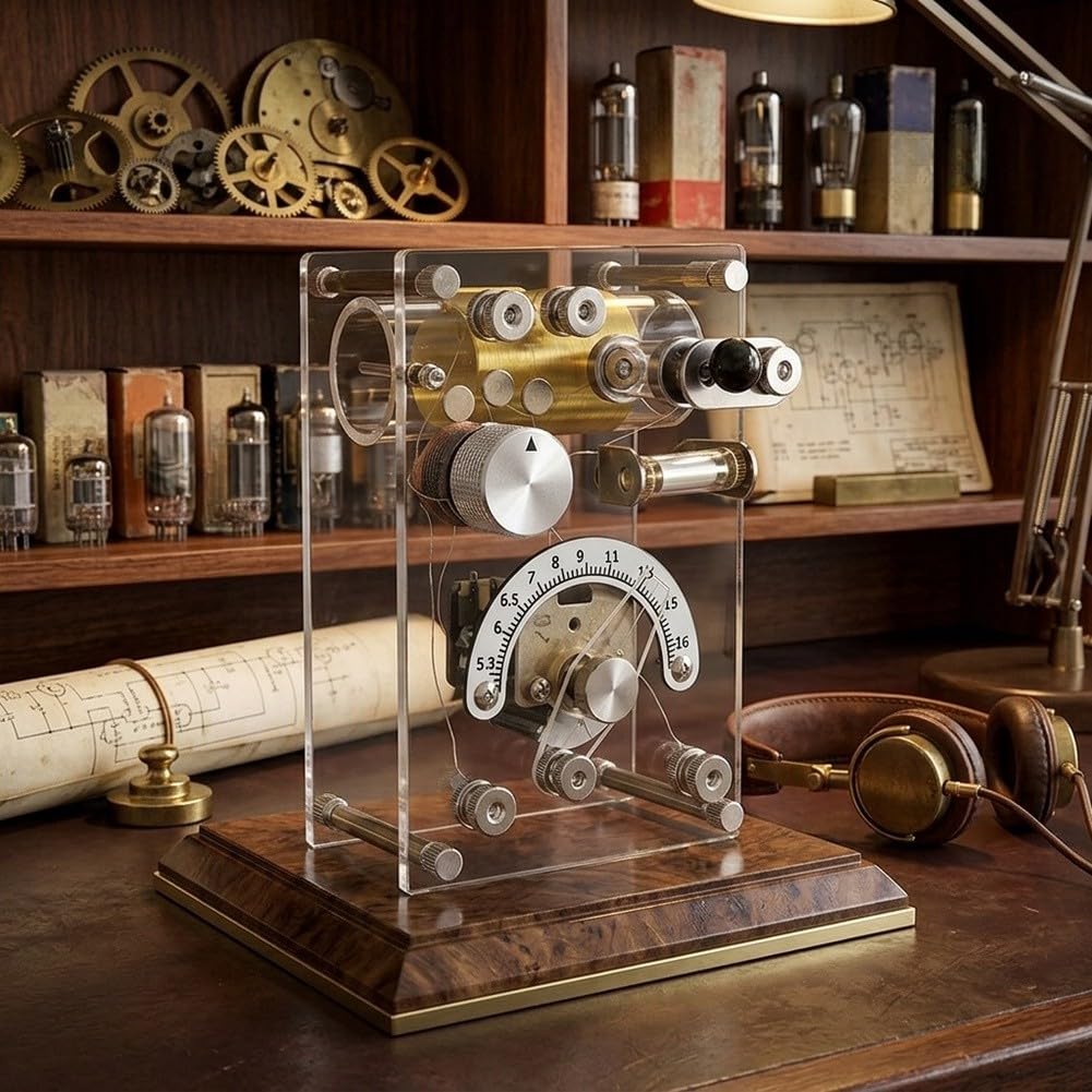 DIY für crystal Radio Kit Educational Science Project Transparent | Pädagogisches Experimentierkästchen, Vintage-AM-Radiotechnik, Batterieloser Betrieb, Transparentes , Für Schüler