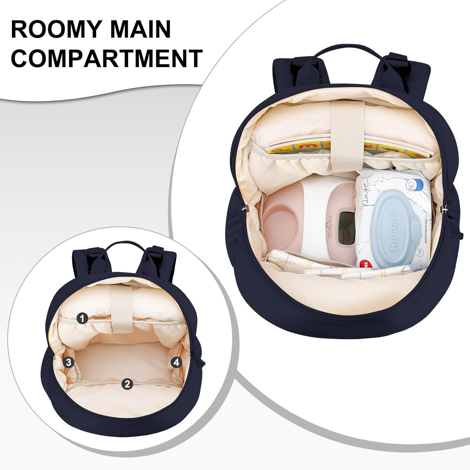 GDNasist Breast Pump Backpack Fit for Spectra S1 and S2 with Removable Cooler Compartment, Pumping Bag for Pump Accessories, Breast Pump Bag for Work, Travel and Family Use Blue
