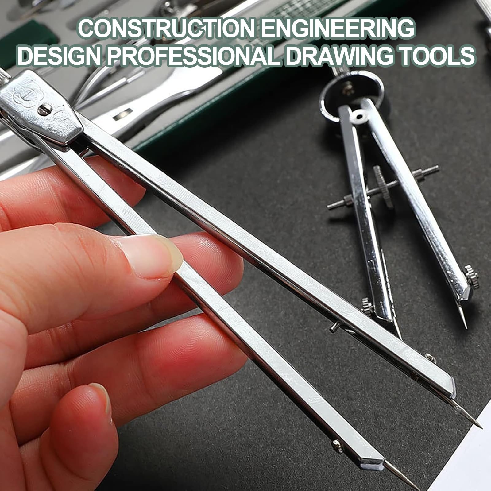 Geometrie-Kit 23-teilig, professionelle Zeichenwerkzeuge mit Verlängerungsbalken für Zeichnen, Mathematik, Kreise, Schulprojekte, Ingenieur- und Architekturdesign