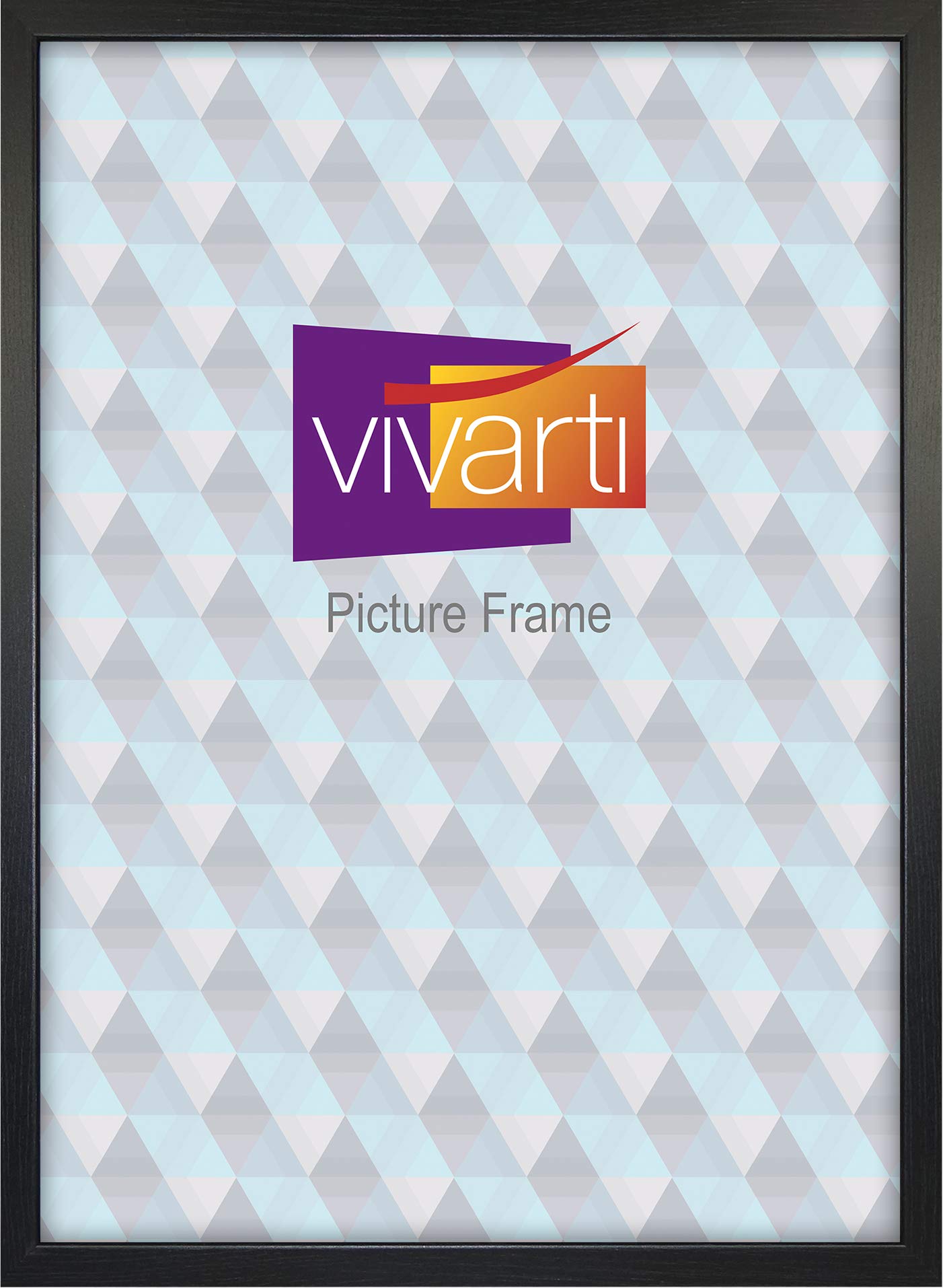 Vivarti Black Ash Finish Thin Satin Black Picture Frame, 24" X 18" – Picture Frames - 24 X 18 Frame - Photo Frame - 24X18 Frame Black With Clear Styrene Sheet & Wall Mounted Hook - 24X18 Inch – 18 X 24 Inches