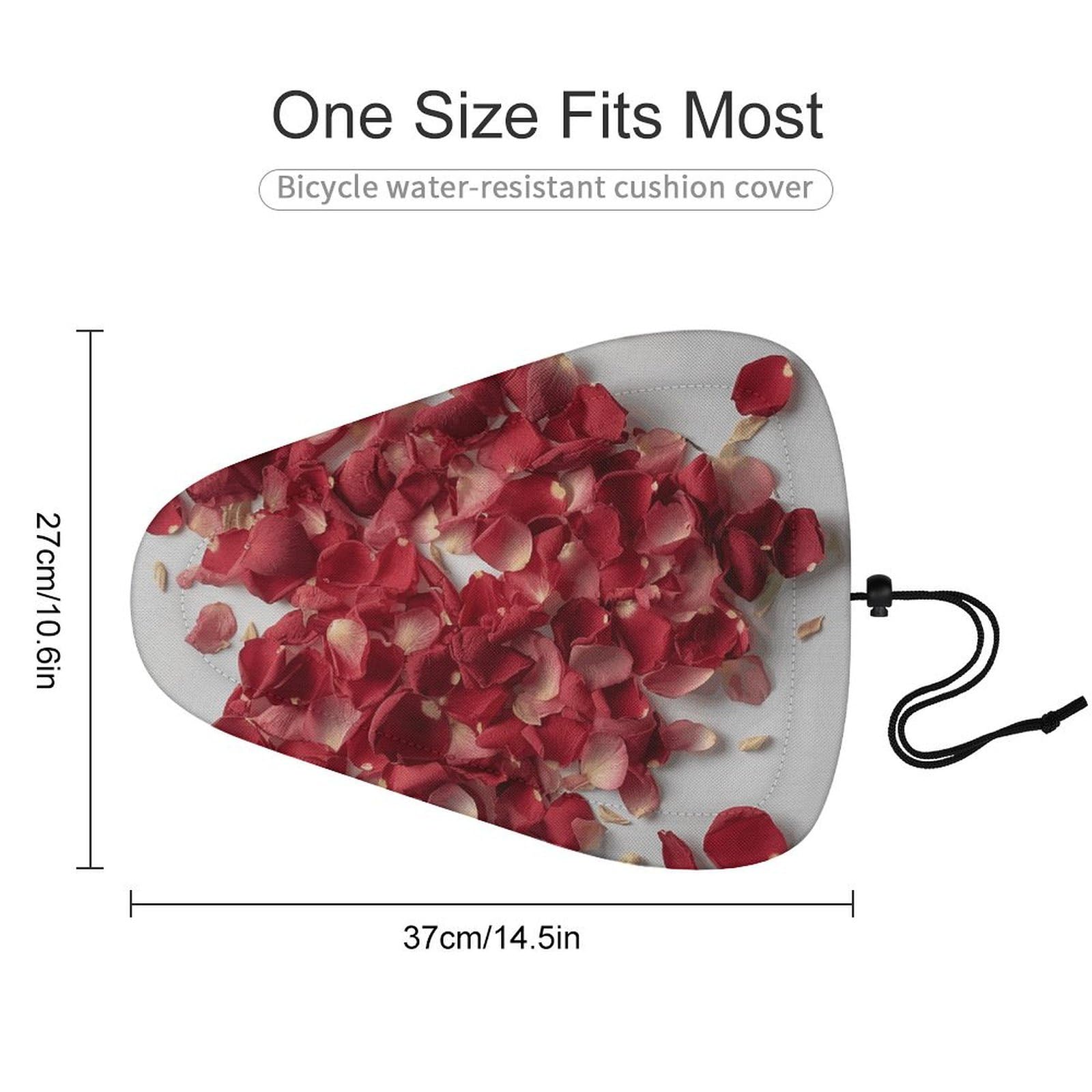 Petals Form Heart Shape Bike Seat Cover for Men Women, Waterproof & Dustproof Bike Seat Cushion with Drawstring, Adjustable Bicycle Saddle Cover for Or Rain & Sun Protection