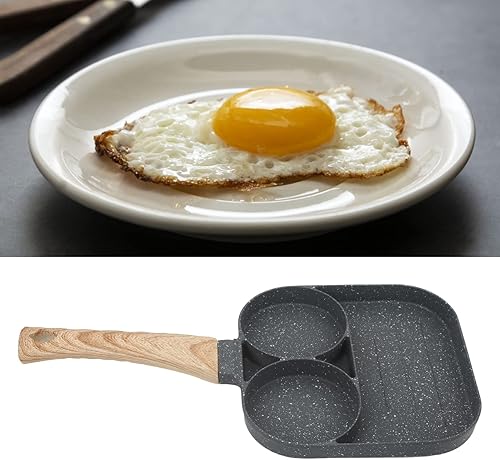 Miniatura 9 de Atyhao Sartén antiadherente de 3 secciones, antiadherente, compatible con estufa de gas y inducción, adecuada para cocinar tortillas, hamburguesas,
