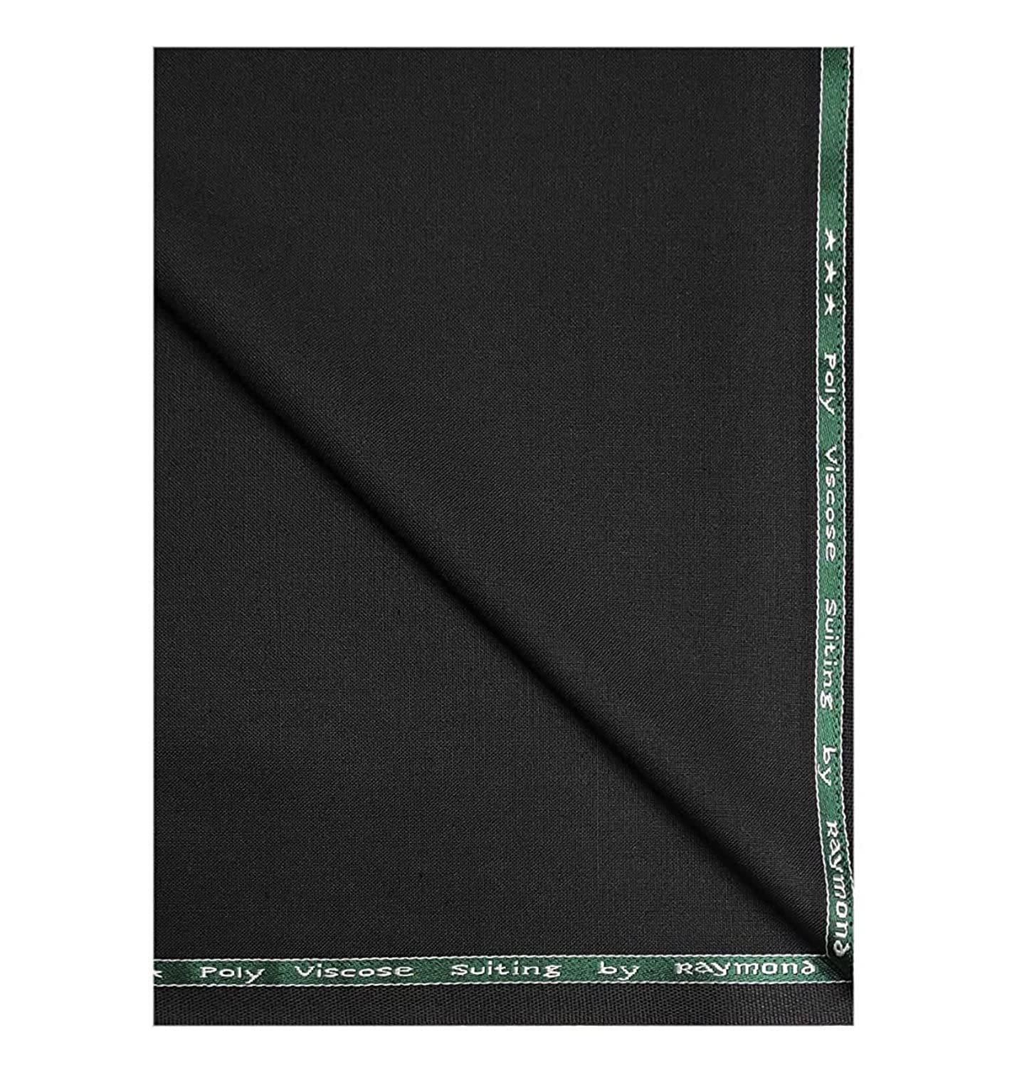 Raymond Fabrics Mens Unstitched Trouser (1.2 Meters, All Weather ), Black, 1.2 m