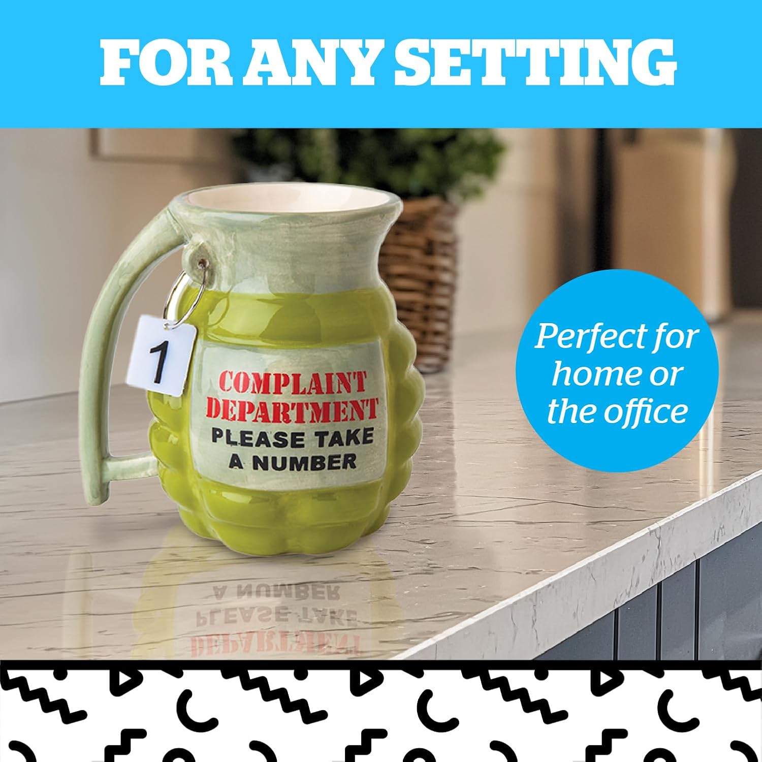 BigMouth Inc Complaint Department Grenade Coffee Mug - "Take a Number" - Funny Gag Gift for Office, Coworker, Teacher - Ceramic, 16 Ounces - Image 5